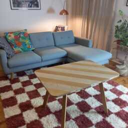 Handmade Oak & Plywood Coffee Table Scandinavian Mid Century Design - thumbnail 4
