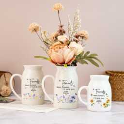 Personalized Friendship Floral Ceramic Vase, Custom Flower Vase For Friend Bestie, Gift Sister/Besties/Best Home - thumbnail 3