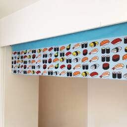 Blue Sushi Noren Curtain Fabric, Japanese Restaurant Fabric Curtain, Maki Wall Decoration, Kendo Noren, Martial Arts - thumbnail 2