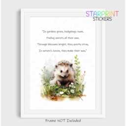 Hedgehog Picture, Garden Poem Unframed A4 Print, Fun Novelty Quote, Lovely Wall Art/Gift Birthday Xmas Home Poster For Countryside Lovers - thumbnail 2