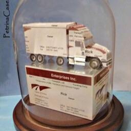 Semi Truck Tractor Trailer -Business Card Sculpture Item 1417 - Paper Model - thumbnail 3