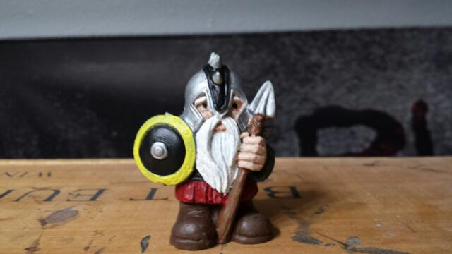 Hand Painted Resin Viking Gnome Statue, Mini Garden Decor - image 1