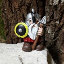 Hand Painted Resin Viking Gnome Statue, Mini Garden Decor - thumbnail 2
