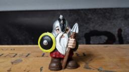 Hand Painted Resin Viking Gnome Statue, Mini Garden Decor