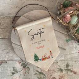Personalised Santa Stop Here Sign, Door Hanger, Wall Hanging, Christmas Eve Box Fillers For Kids, We Believe Sign 2025 - thumbnail 3