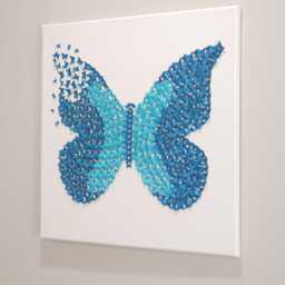 Blue Ombre Glitter Butterfly, Butterfly Art, 3D, Wall Room Decor, Nursery Art, Living Decor, Custom, Personalize, Canvas - thumbnail 4