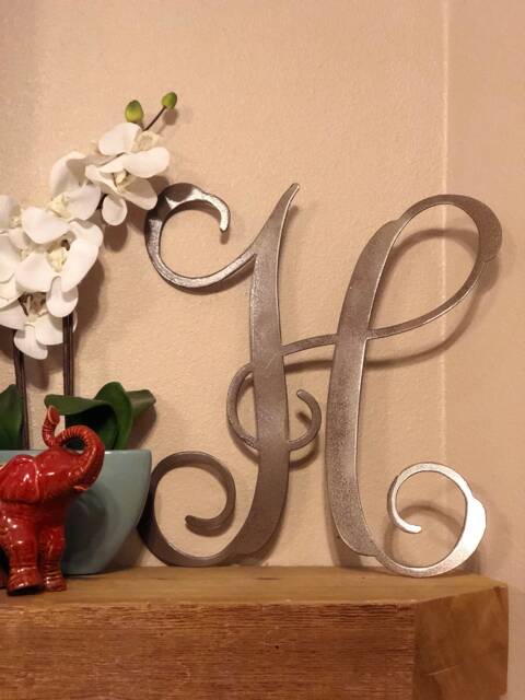 Metal Letter Monogram - Rustic Home Decor Sign, Wall Art - image 1
