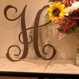 Metal Letter Monogram - Rustic Home Decor Sign, Wall Art - thumbnail 3