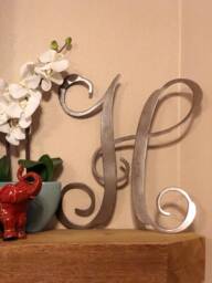 Metal Letter Monogram - Rustic Home Decor Sign, Wall Art - thumbnail 1