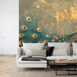 Vintage Chinoiserie Peacock Wallpaper Mural, Peel & Stick Wall Decal - thumbnail 2