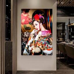 Asian Woman Geisha Wall Art /Asian Canvas Print Home Decor/Asian Decor/Geisha Decor/Extra Large - thumbnail 1