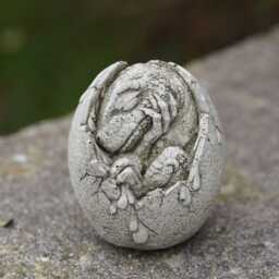 Dinosaur in Egg Stone Statue Jurassic Outdoor Garden Ornament Fossil Decoration