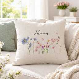 Personalised Nanny Cushion - Floral Birthday Gift For Grandma, Nan Or Nana Christmas Keepsake - thumbnail 2