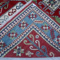 7x10 Ft New Green Kazak Hand Knotted Rug, Afghan Red Luxury Area Rug, Medallion Geometric Rug For Living Room - thumbnail 4