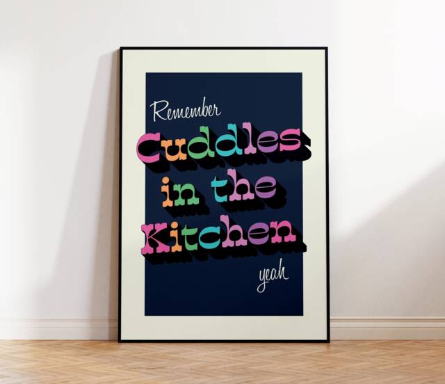 Mardy Bum Inspired Lyrics Print - Wall Art A4 A3 A5 Unframed Indie Music Rock Cuddles in The Kitchen - image 1