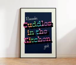 Mardy Bum Inspired Lyrics Print - Wall Art A4 A3 A5 Unframed Indie Music Rock Cuddles in The Kitchen - thumbnail 1
