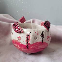 Good Fortune Celebration Candle Bowl Chinese New Year Handmade Candle Tealight Holder. Jewellery Bowl. Home D??cor. Pottery. Lunar New Year - thumbnail 3