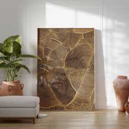 Abstract Geometric Line Art Poster - Modern Brown Minimalist Wall Decor Neutral Pattern Print For Living Room & Contemporary Home - thumbnail 2