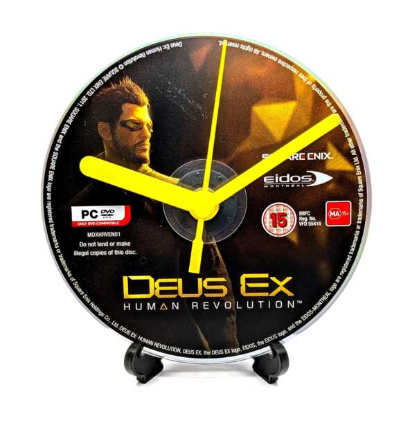 Deus Ex Human Revolution Cd Disc Clock Upcycled Video Pc Game Gift - image 1