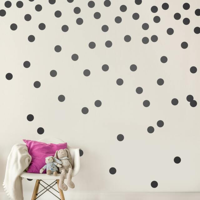Black Wall Decal Dots - 200 Decals - 2'' Inch Vinyl Graphic Shapes Kids Room Design Nursery Classroom Accent Sticker Art Decor Large G74 - image 1