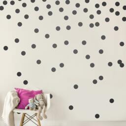 Black Wall Decal Dots - 200 Decals - 2'' Inch Vinyl Graphic Shapes Kids Room Design Nursery Classroom Accent Sticker Art Decor Large G74 - thumbnail 1