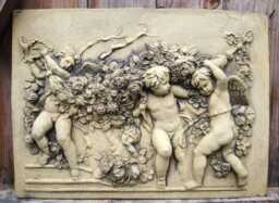 Cherub Angel Decorative Wall Plaque Stone Home Or Garden Ornament 29x40cm - thumbnail 1