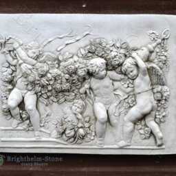 Cherub Angel Decorative Wall Plaque Stone Home Or Garden Ornament 29x40cm - thumbnail 3