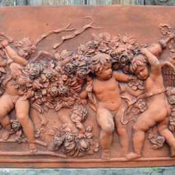 Cherub Angel Decorative Wall Plaque Stone Home Or Garden Ornament 29x40cm - thumbnail 2