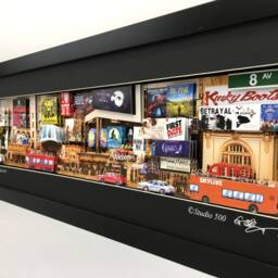 3D Paper-Cut Sculpture Framed Art With Led. 42nd Street, Nyc - thumbnail 3