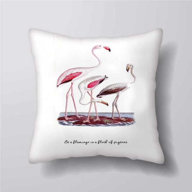 Be A Flamingo in Flock Of Pigeons - Can Customizeable Personlized -Cushion Cover Case Or Stuffed With Insert - image 1
