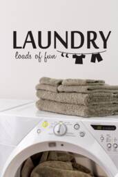 Laundry Loads Of Fun Wall Decal, Room Vinyl Decal Quote, With Clothes Line - thumbnail 1