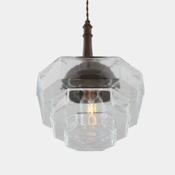 Novato Pendant With Hexagonal Stepped Glass Shade 14 - thumbnail 2