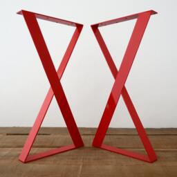 Modern Metal X-Frame Table Legs - Customizable Sizes Set Of 2 - thumbnail 2