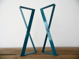 Modern Metal X-Frame Table Legs - Customizable Sizes Set Of 2 - thumbnail 1