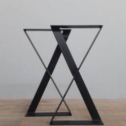 Modern Metal X-Frame Table Legs - Customizable Sizes Set Of 2 - thumbnail 3