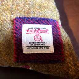 Harris Tweed Patchwork Handmade Cushion Cover. 18 X Inches. Scottish Pure Wool Tweed. William Morris Strawberry Thief - thumbnail 3