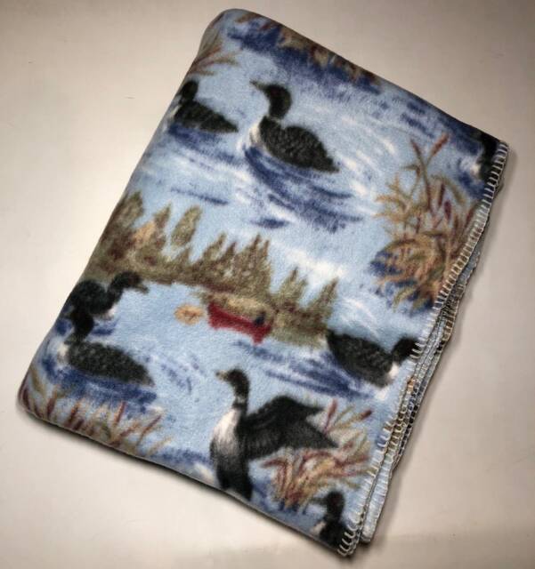 Zoofleece Duck Geese Blue Polar Animal Fleece Blanket Throw Comfortable 60x68 - image 1