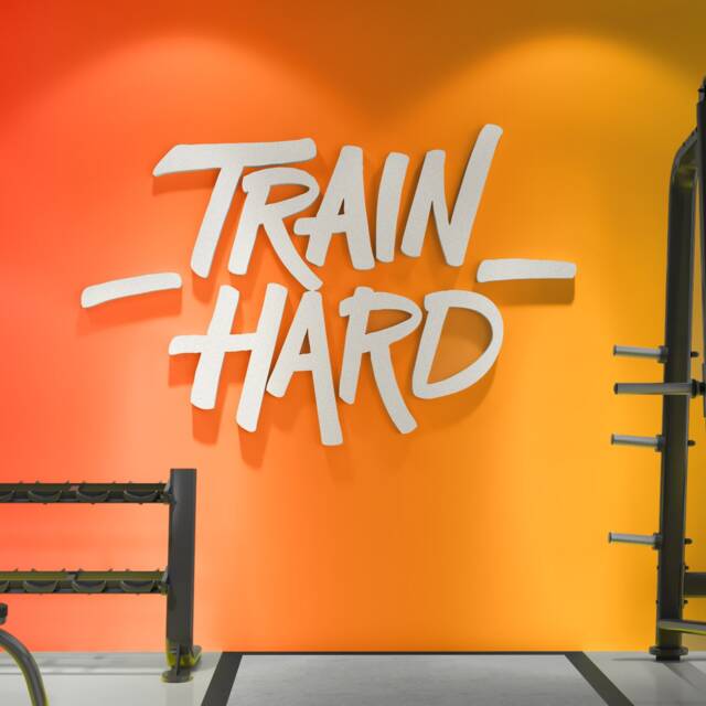 Train Hard, Large Fitness Sign, Gym Wall Art Decor, Design Ideas, Exercise Quotes, Skuth - image 1