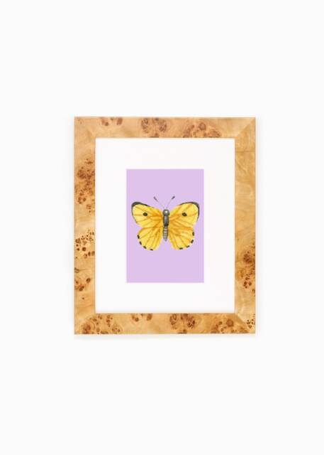 Physical Yellow Butterfly Art Print Home Decor Digital Download Watercolor Nursery Office Feminine Girls Bedroom Purple Butterfly Art - image 1
