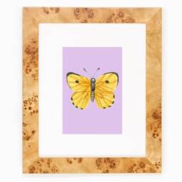 Physical Yellow Butterfly Art Print Home Decor Digital Download Watercolor Nursery Office Feminine Girls Bedroom Purple Butterfly Art - thumbnail 3