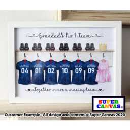 Father-In-Law Dad Grandad Husband Personalised Family Football Shirts Team Picture Wall Art Framed A4 A3 Print Birthday Fathers Day Gift - thumbnail 1