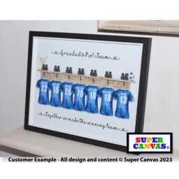 Father-In-Law Dad Grandad Husband Personalised Family Football Shirts Team Picture Wall Art Framed A4 A3 Print Birthday Fathers Day Gift - thumbnail 3