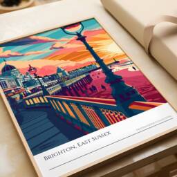 Brighton Pier Sunset Poster East Sussex Coastal Wall Art - thumbnail 3