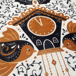 Brown & Black Christmas Cushion Covers With Reindeer, Birds & Flowers - Double Sided Printing On The Chenille Fabric Different Sizes - thumbnail 3