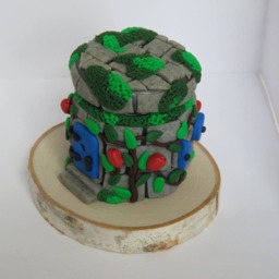 Polymer Clay Fairy Jar, Garden Jar With Vines & Roses, Tiny - thumbnail 3