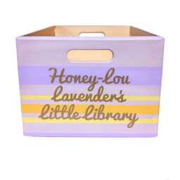 Personalised Book Storage Box Hand-Painted Wooden Crate, Nursery Decor - thumbnail 3