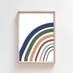 Set Of 3 Boys Nursery Prints, Bedroom Blue & Green Rainbow, Name Print, Playroom Decor, Wall Art, Baby Boy Gift - thumbnail 2