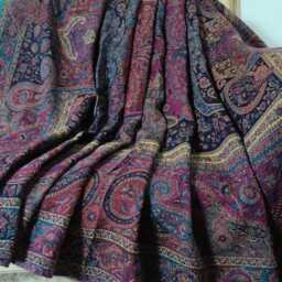 Luxury Boiled Pure Merino Wool Reversible Sofa Or Bed Throws For Ultimate Comfort & Style - Classic Bold Paisley Multi Coloured Pink& Blue - thumbnail 2