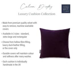 Luxury Super Soft Velvet Cushion - Plum Purple Available in 3 Sizes - Square Or Rectangular, Feather Filling Option Covers Only - thumbnail 3