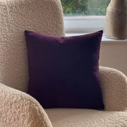Luxury Super Soft Velvet Cushion - Plum Purple Available in 3 Sizes - Square Or Rectangular, Feather Filling Option Covers Only - thumbnail 2